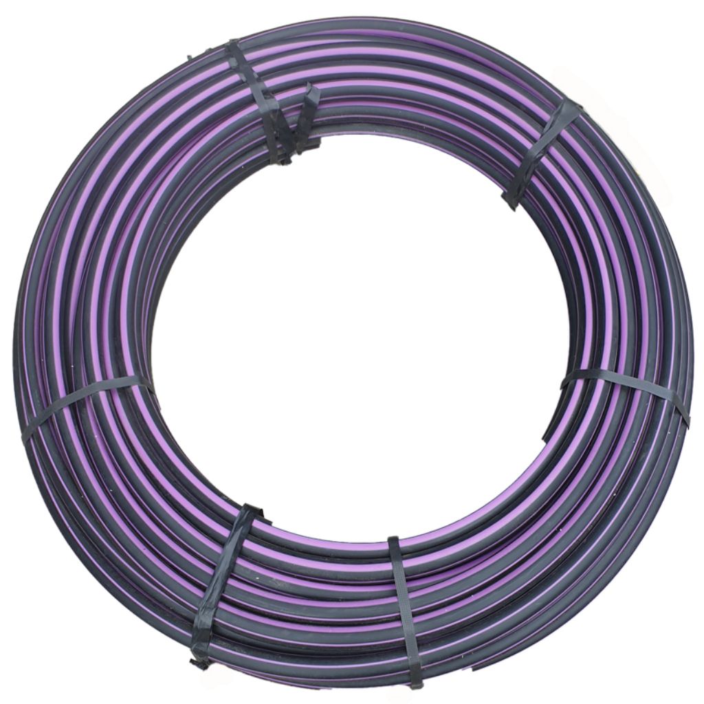 [49PN25X50] Lilac Stripe PE100 Polyethylene Metric Pipe (25mm, 50m)