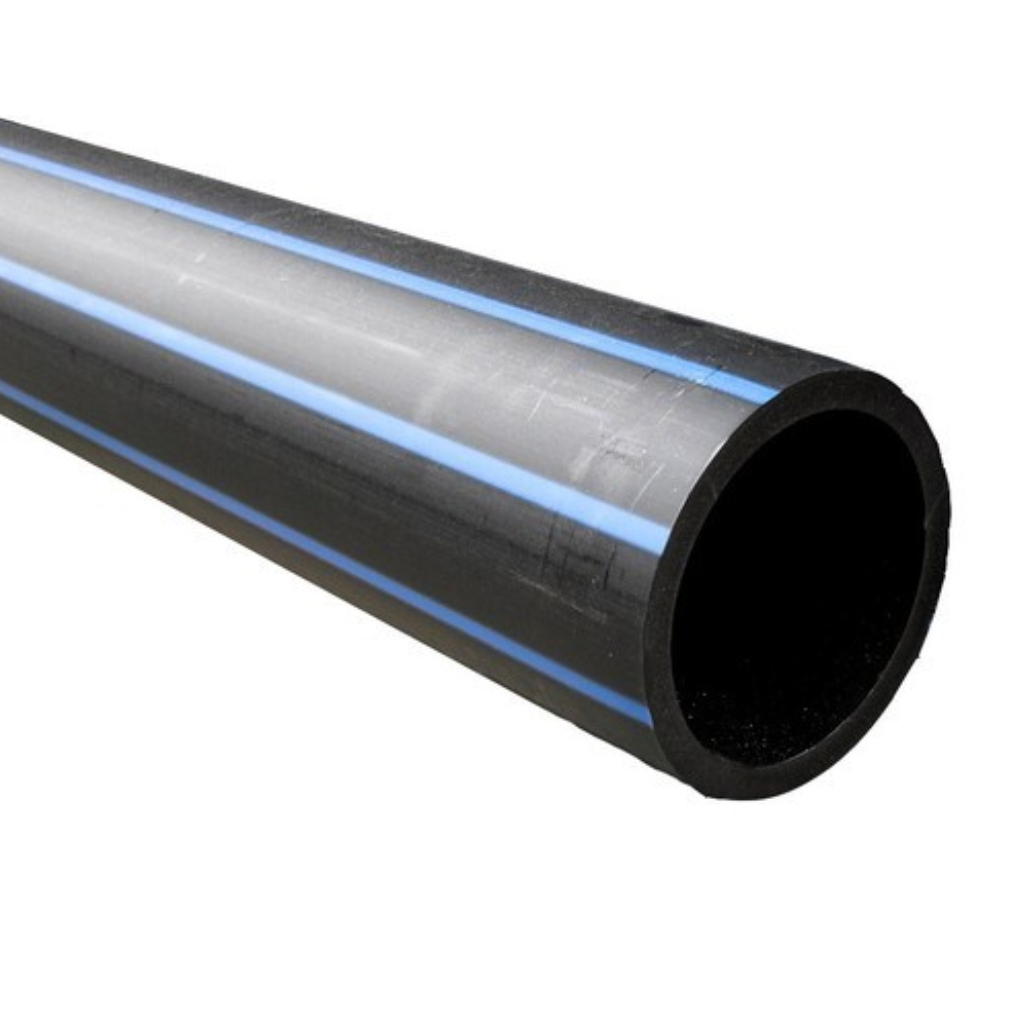[46110X100SDR17] Blue Stripe PE100 Polyethylene Metric Pipe (100m, 1000kPa / 145psi, 110mm)